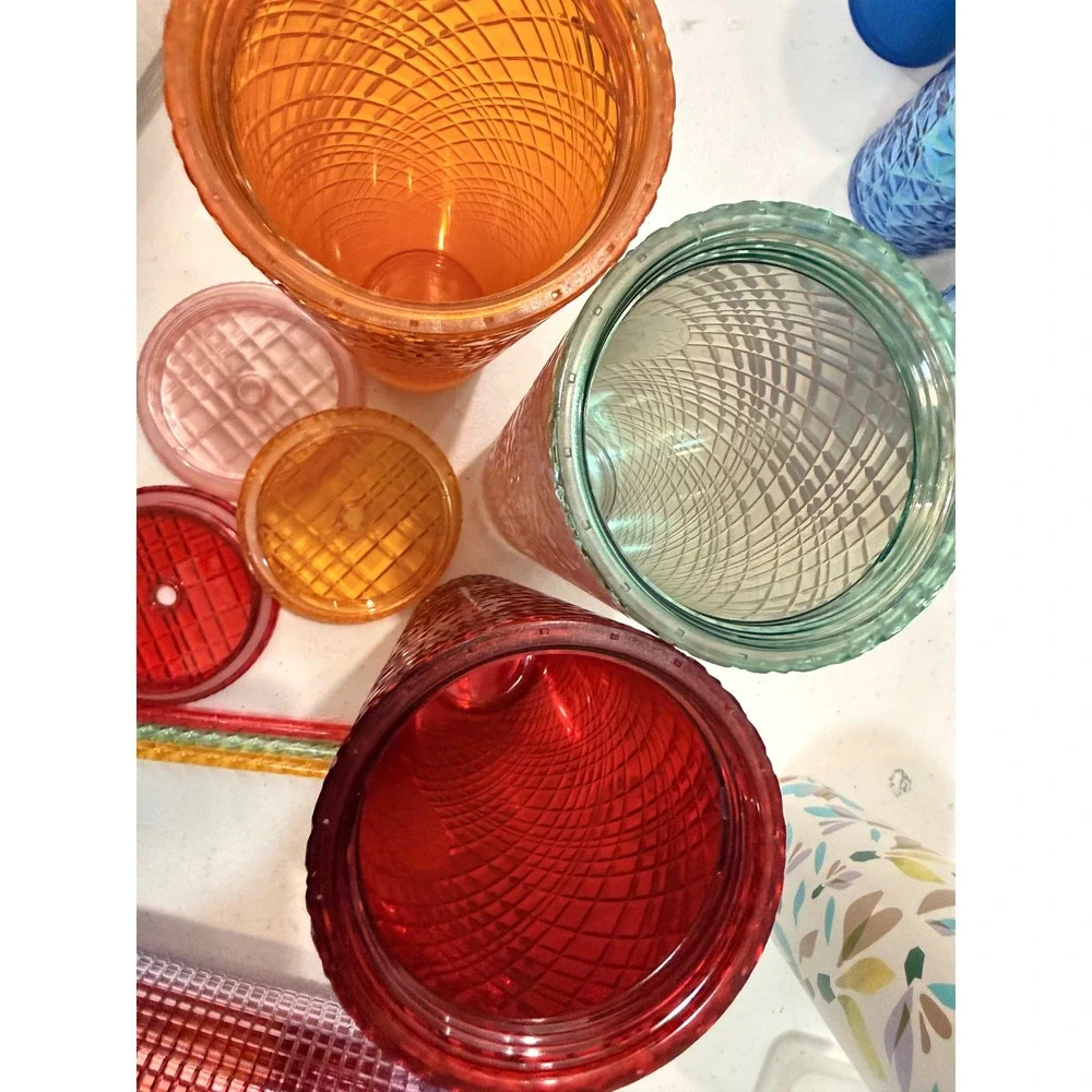 Starbucks Jewel Tone Tumbler Lot 5 Ruby Mango Pink Purple Green 24 oz